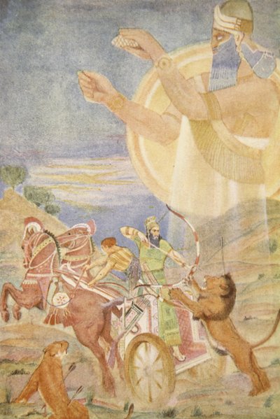Tiglath-Pileser I dirigé par Ninib, illustration de 