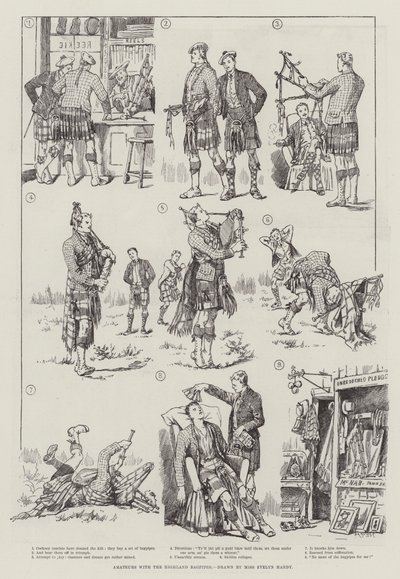 Amateurs de cornemuse écossaise - Evelyn Stuart Hardy