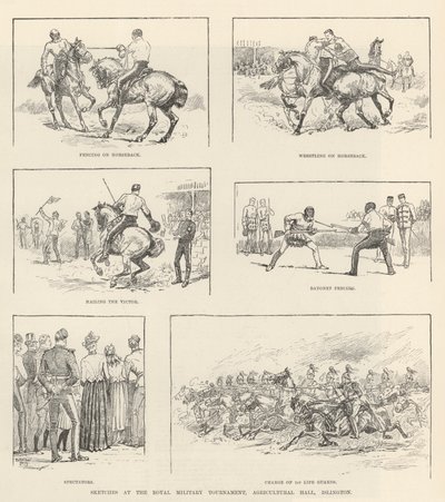 Croquis au Royal Military Tournament, Agricultural Hall, Islington - Evelyn Stuart Hardy