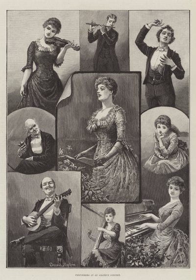 Artistes à un concert amateur - Everard Hopkins