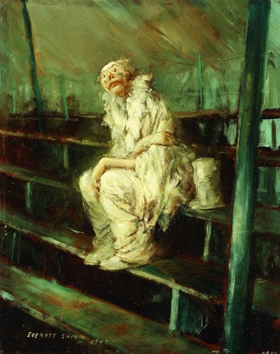 Clown sur des sièges vides - Everett Shinn