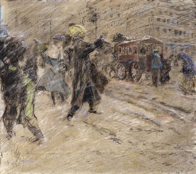 Tempête de neige, Madison Square, New York - Everett Shinn