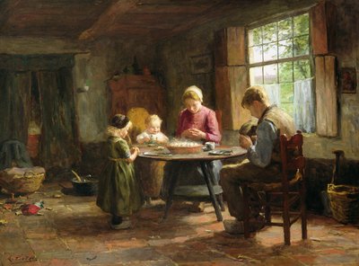 Un intérieur hollandais - La grâce avant le repas - Evert Pieters