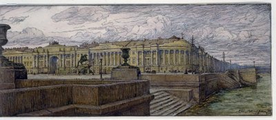 La place du Sénat à Saint-Pétersbourg - Evgeni Evgenievitch Lanceray
