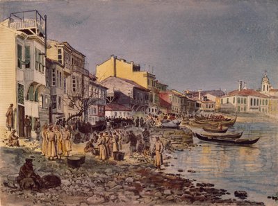 Soldats russes sur le quai à San Stefano, 1878 - Evgeni Kirillovich Makarov