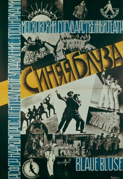 Affiche pour le Théâtre Blue Blouse, 1926 - Evgenia Korbut
