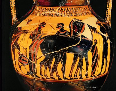 Le départ du guerrier sur son char ... - Exekias Exekias