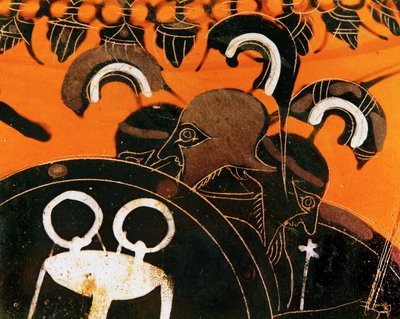 Le géant à trois têtes Géryon, dont Héraclès a volé le bétail ... - Exekias Exekias