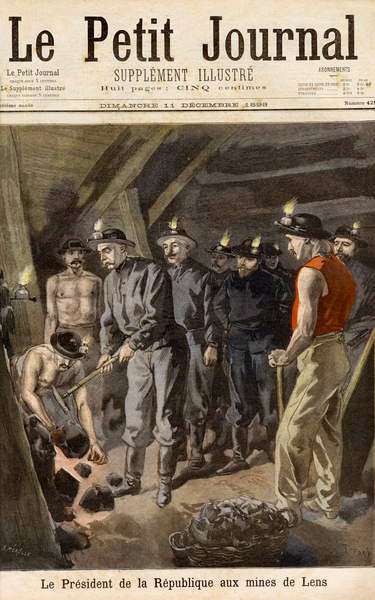 Félix Faure (1841-99) Président de la République, dans les mines de Lens, du Petit Journal, 11 décembre 1898 - F.L. and Tofani, Oswaldo Meaulle