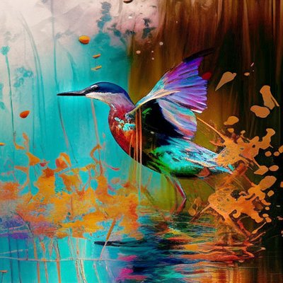 Oiseau abstrait, inspiration Claude Monet - F. Abderrahim