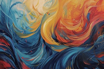 Composition de peinture abstraite en vagues d