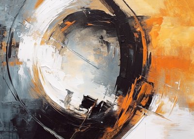 Cercle abstrait dans des couleurs chaudes - F. Abderrahim