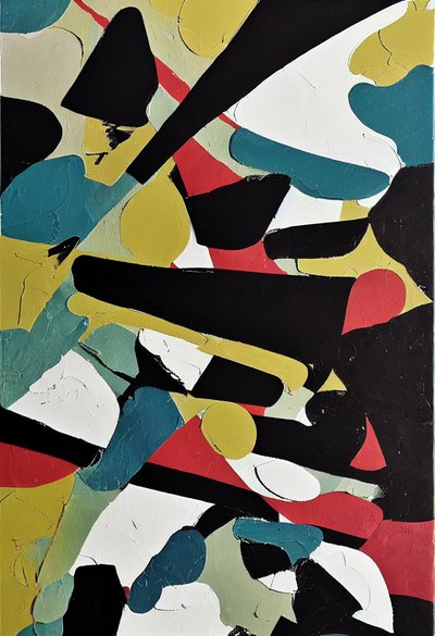 Travail au pinceau expressif abstrait - F. Abderrahim