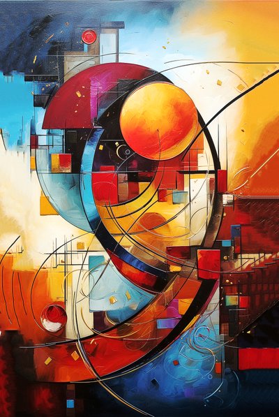 Peinture géométrique abstraite - F. Abderrahim