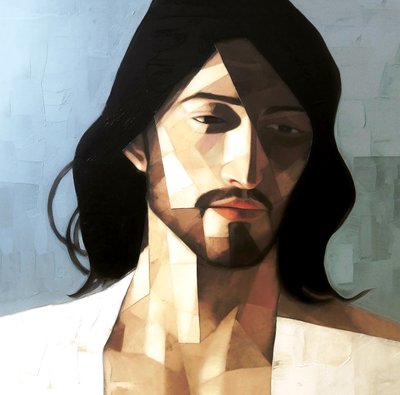 Portrait minimaliste abstrait de Jésus-Christ - F. Abderrahim
