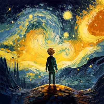 Peintures abstraites, le conte de fées Le Petit Prince - F. Abderrahim