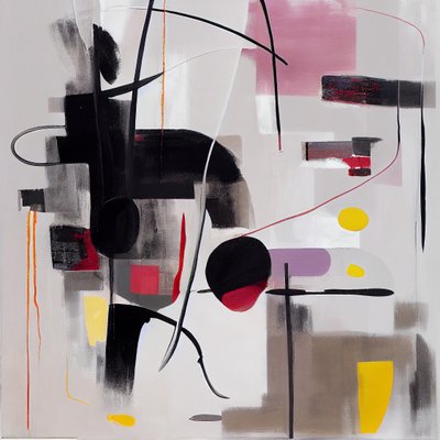 Peinture carrée abstraite - F. Abderrahim