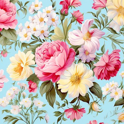 beau motif floral rose, idée de décoration, art mural - F. Abderrahim