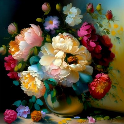Belles roses dans un vase - F. Abderrahim