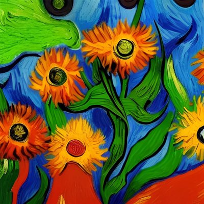 Peinture impressionniste de fleurs - F. Abderrahim