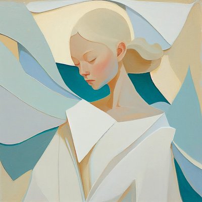 Portrait de Femme Blonde, inspiré de peintures célèbres - F. Abderrahim