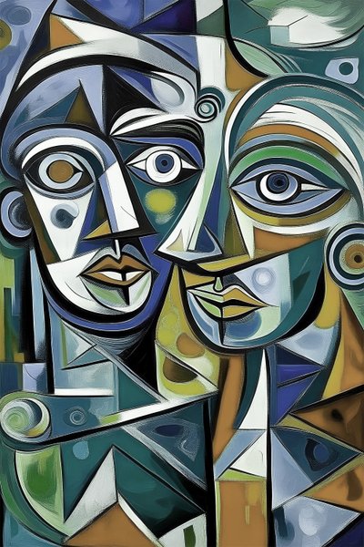 Portrait figuratif, peinture expressive contemporaine - F. Abderrahim
