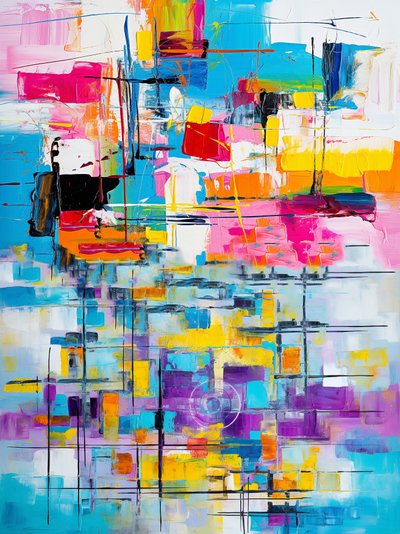 Peinture abstraite fluide pleine de couleurs, impressions d