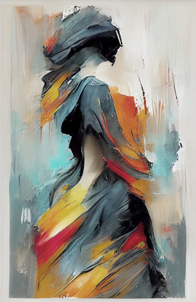 Fille dansant, abstrait expressionniste - F. Abderrahim