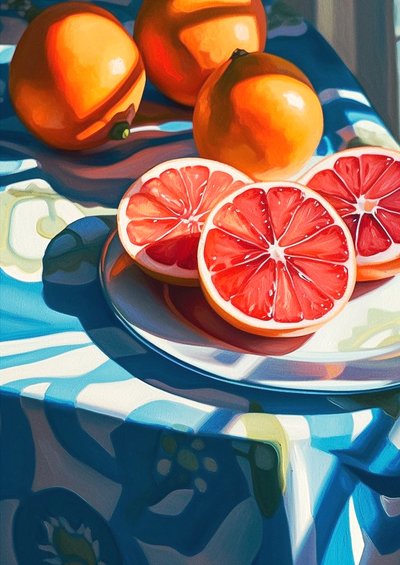 Tranches de pamplemousse, nature morte pour la cuisine - F. Abderrahim