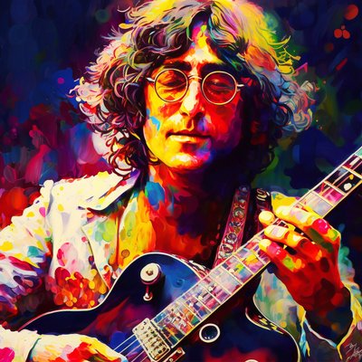 Portrait de John Lennon, décoration de salon - F. Abderrahim