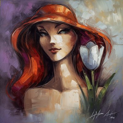 Fille de mode impressionniste et campanule - F. Abderrahim
