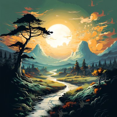 Paysage de montagne au lever du soleil - F. Abderrahim