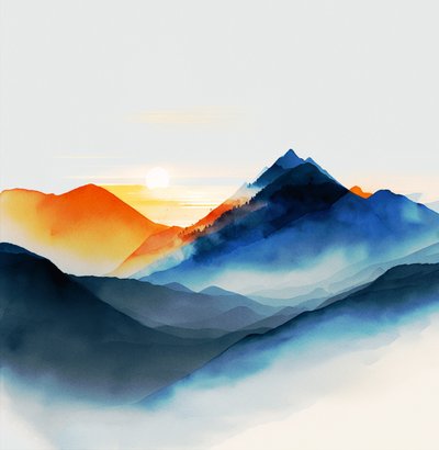 Nuances de montagnes bleues sereines - F. Abderrahim