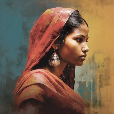 Femme indienne traditionnelle avec des boucles d
