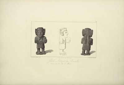 Idoles aztèques en basalte, illustration de 