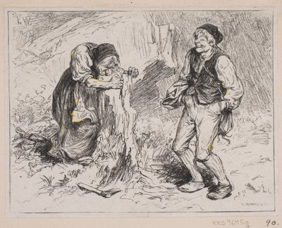 Illustration pour "Gjæte Kongens Harer" - F. Hendriksen