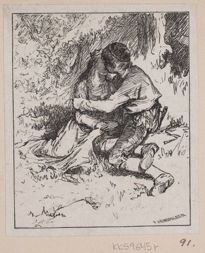 Illustration pour "Gjæte Kongens Harer" - F. Hendriksen