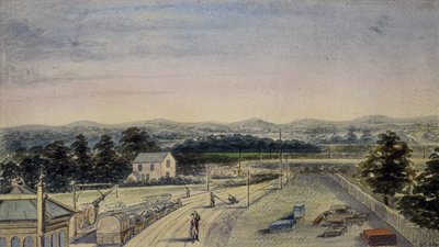 Vue depuis le pont de la gare, Lingfield, Surrey en direction de Crowhurst - F. J. P.