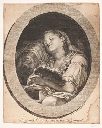 "La jeune ouvrière accablée de sommeil" - F. Schüerer