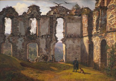 Les Ruines de Brahehus près de Jönköping, Suède - F. Sødring