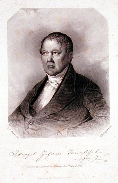 Portrait de Wenzel Johann Tomaschek (1774-1850) gravé par Albert Henry Payne (1812-1902) - F. T. (after) Mayer