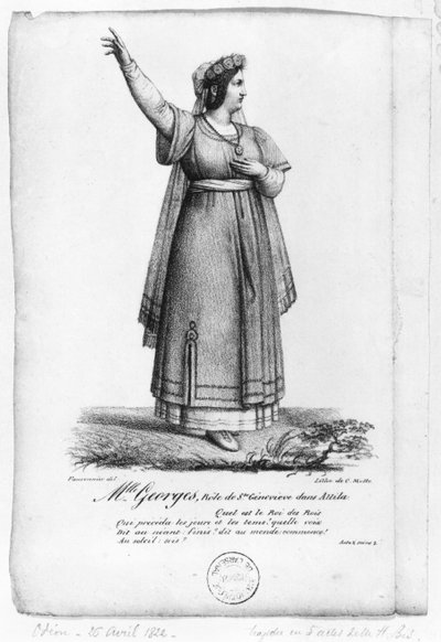 Mademoiselle George dans le rôle de Sainte Geneviève de l