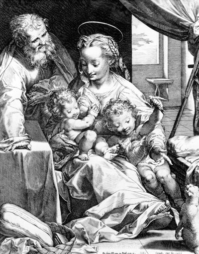 La Sainte Famille, gravée par Cornelis Cort, 1577 - Federico Barocci