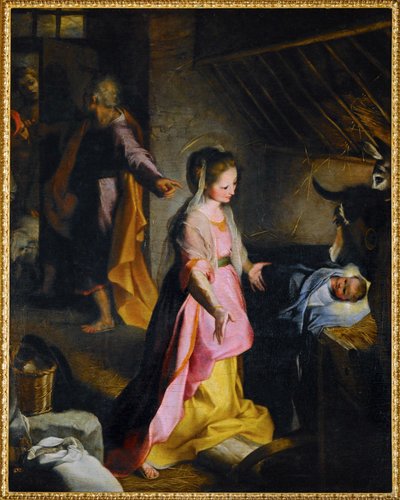 Nativité ... (peinture sur toile) - Federico Fiori Barocci or Baroccio