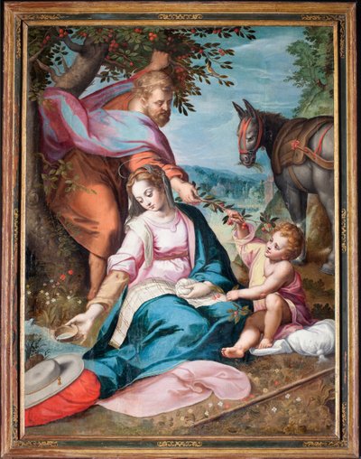 Musée paroissial. Peinture. La Sainte Famille se reposant en fuyant vers l