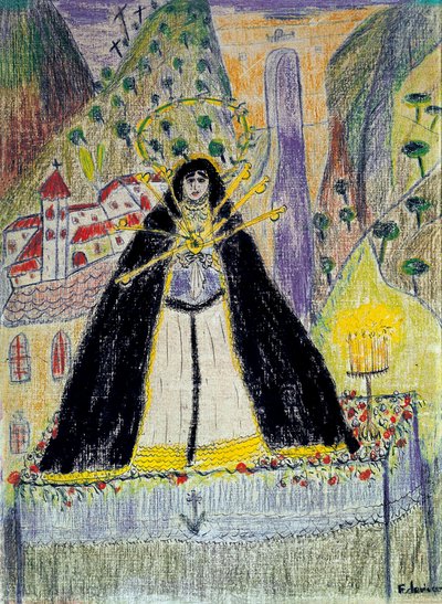 Dessin pour "La Vierge aux sept poignards" (Virgen de los siete dolores) - Federico Garcia Lorca