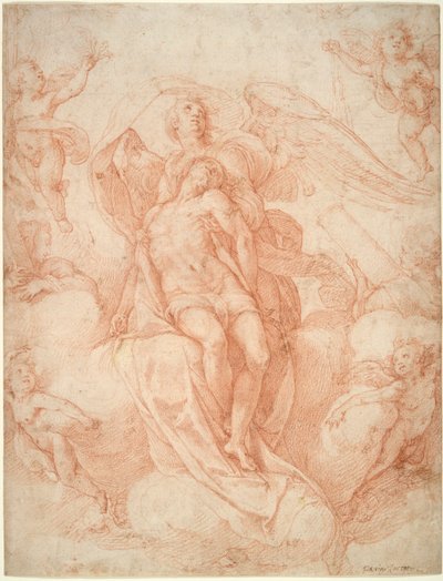 Le Christ mort soutenu par des anges - Federico Zuccaro