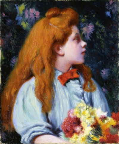 Fille avec des fleurs - Federigo Zandomeneghi