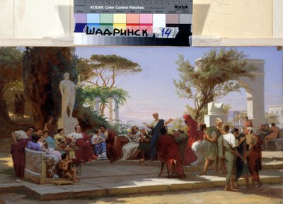 Le poète latin Horace rappelant ses Satires à Mécène. 19ème siècle - Fedor Andreevich Bronnikov