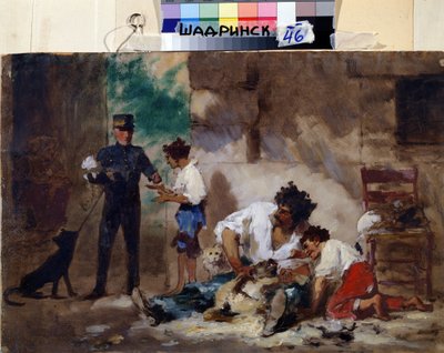 Toiletteurs de chiens à Naples (Italie) - Fedor Andreevich Bronnikov